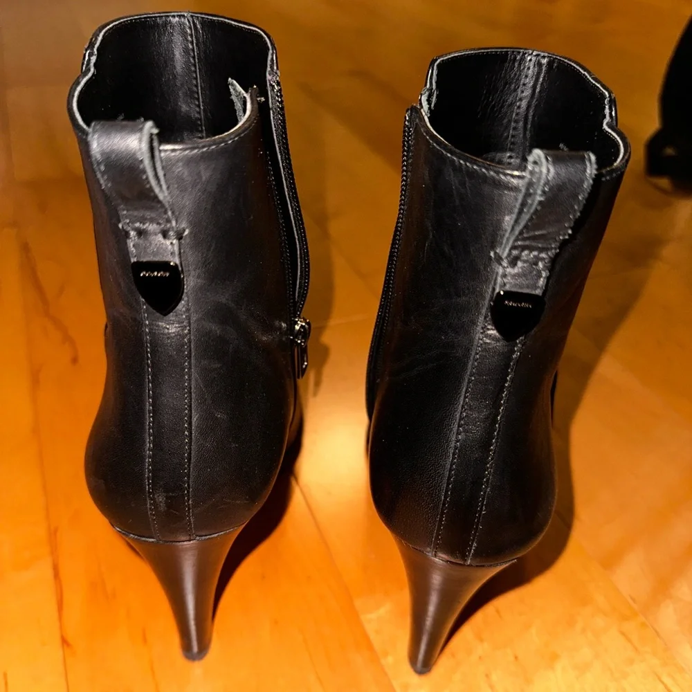 coach jemma black leather heeled ankle boots - Picture 4 of 8